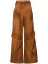 Attico Cotton Trousers In Brown