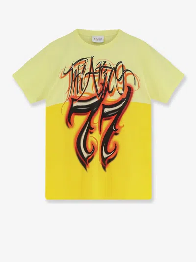 Attico Cotton T-shirt With Front Logo Print In Yellow