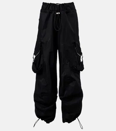 Attico Cotton-blend Cargo Pants In Black