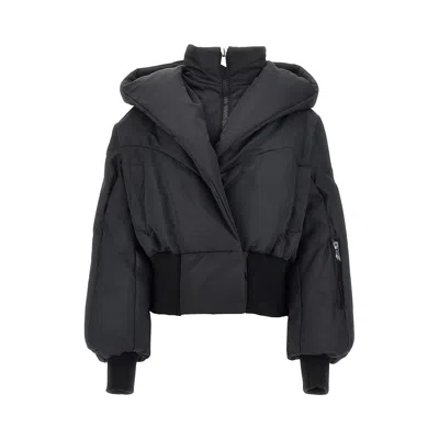 Attico Cotton-blend Padded Bomber Jacket In Black