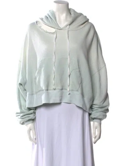 Pre-owned Attico Cowl Neck Long Sleeve Hoodie In Blue
