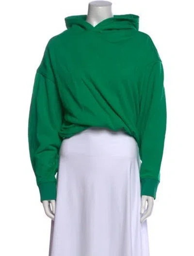 Pre-owned Attico Cowl Neck Long Sleeve Sweatshirt In Green