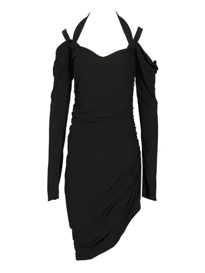 Attico Crepe Midi Dress Dresses Black