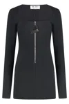 Attico Crepe Mini Dress In Black
