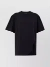 Attico Asymmetric Oversized Round Neck Short Sleeve Top In Black