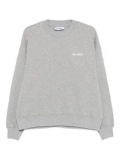 Attico Crew-neck Cotton Sweatshirt In Gray