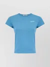 Attico Crew Neck Jersey T-shirt In Soft Fabric In Blue