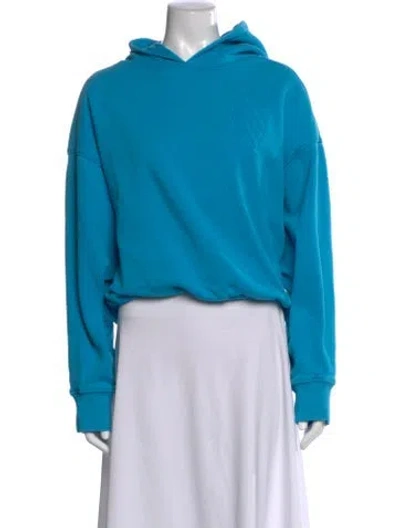 Pre-owned Attico Crew Neck Long Sleeve Hoodie In Blue