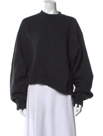 Pre-owned Attico Crew Neck Long Sleeve Sweatshirt In Black
