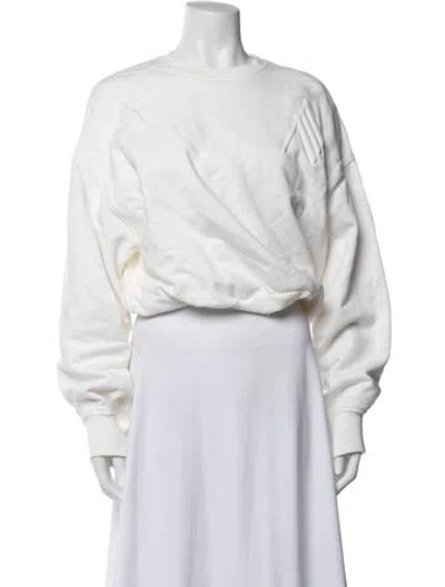 Pre-owned Attico Crew Neck Long Sleeve Sweatshirt In White