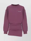 Attico Burgundy Draped Mini Dress With Long Sleeves In Purple