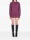 Attico Burgundy Draped Mini Dress With Long Sleeves In Purple