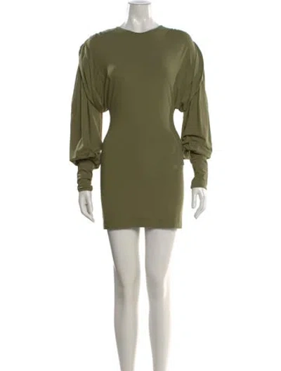 Pre-owned Attico Crew Neck Mini Dress In Green