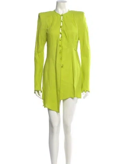 Pre-owned Attico Crew Neck Mini Dress In Green