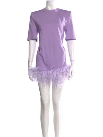 Pre-owned Attico Crew Neck Mini Dress In Purple