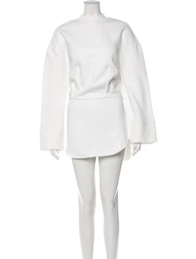 Pre-owned Attico Crew Neck Mini Dress In White