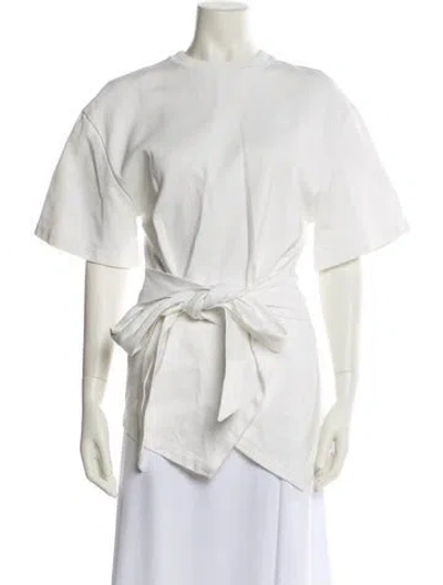 Pre-owned Attico Crew Neck Short Sleeve Blouse In Neutral