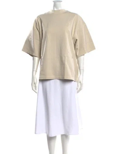 Pre-owned Attico Crew Neck Short Sleeve T-shirt In Neutrals