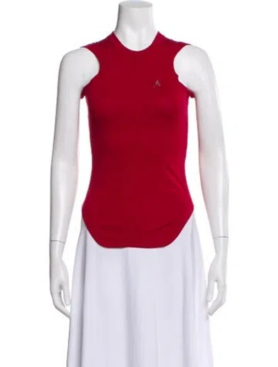 Pre-owned Attico Crew Neck Sleeveless Top In Red