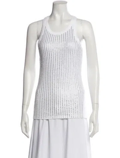 Pre-owned Attico Crew Neck Sleeveless Top In White