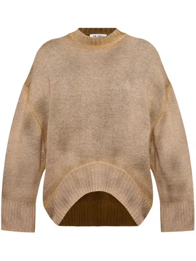 Attico Pullover Mit Logo-stickerei In Beige