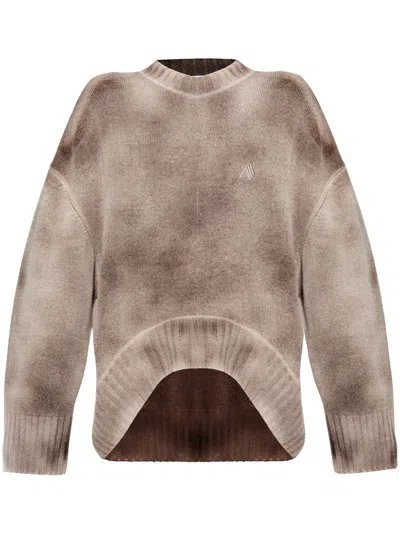 Attico Crew-neck Sweater In Brown