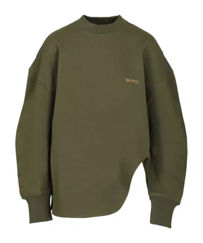 Attico Logo-embroidered Sweatshirt In Green