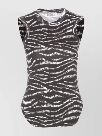 ATTICO CREW NECK ZEBRA PRINT TOP