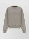 Attico Crewneck Knitwear Ribbed Trims In Gray