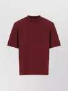 Attico Crewneck Mock Neck Logo Embroidered Top In Burgundy