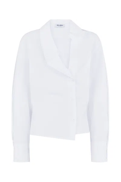 Attico Crisp White Button-down Shirt With Oversized Fit