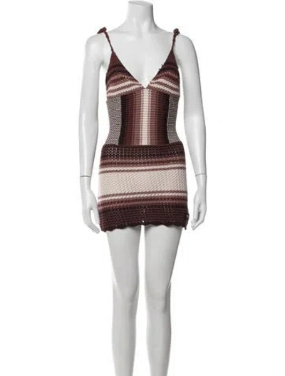 Pre-owned Attico Crochet Mini Dress In Multicolor