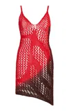 ATTICO CROCHETED COTTON MINI DRESS