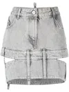 Attico Cut Denim Miniskirt