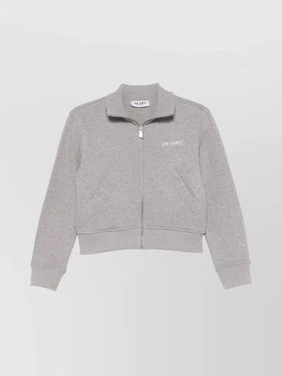 ATTICO CROPPED HIGH COLLAR KNIT JACKET