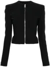 Attico Zip-fastening Cropped Jacket In Black