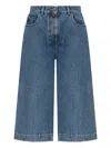 Attico Belt Loop Denim Shorts In Blue