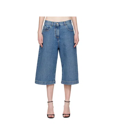 Attico Cropped Jeans In Blue