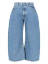Attico Cropped Jeans In Blue