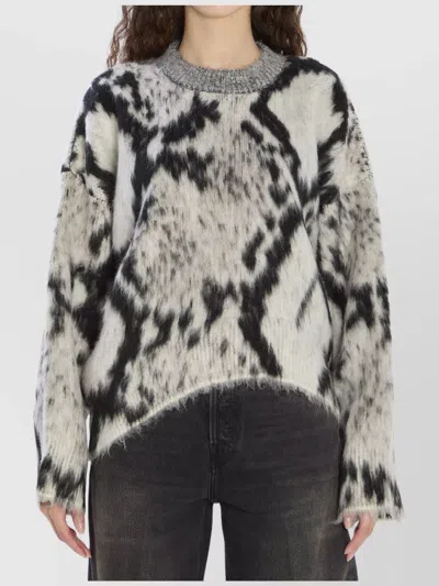 ATTICO CROPPED PYTHON PRINT SWEATER