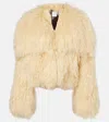 Attico Shearling Jacket In Neutral
