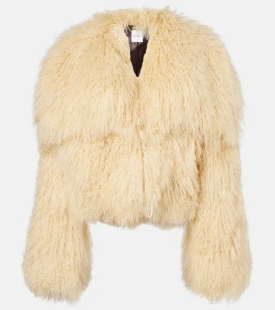 Attico Shearling Jacket In Neutral