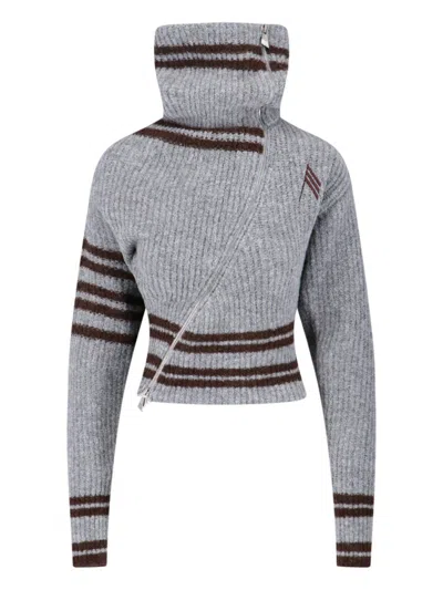 ATTICO CROPPED SWEATER WITH ZIPPER