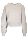 Attico Cropped Sweatshirt Double American Fleece Sweatshirts Grey In Grey