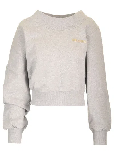 ATTICO CROPPED SWEATSHIRT DOUBLE AMERICAN FLEECE