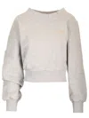 Attico Cropped Sweatshirt Double American Fleece Sweatshirts Grey