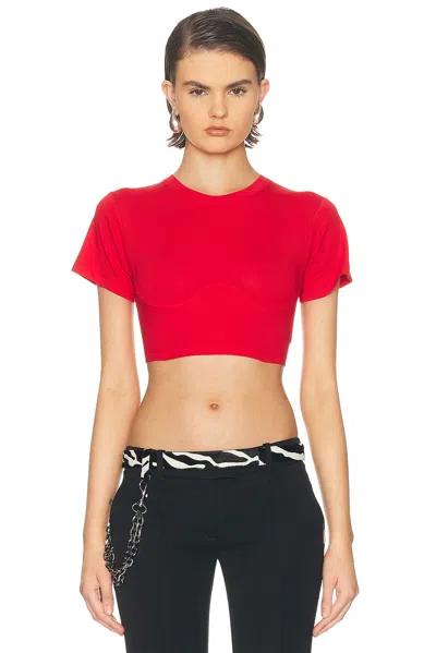 Attico Cropped T-shirt In Red