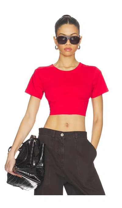 Attico Cropped T-shirt In Red