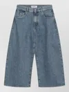 Attico Cropped Wide Leg Jeans Belt Loops In Blue