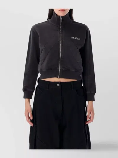 ATTICO CROPPED ZIP FLEECE RIBBED FINISH